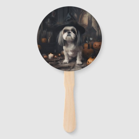 Shih Tzu Pumpkins Halloween eng Handwaaier (Voorkant)