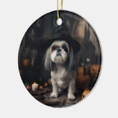 Shih Tzu Pumpkins Halloween eng Keramisch Ornament (Links)