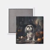 Shih Tzu Pumpkins Halloween eng Magneet (Voorkant / Achterkant)