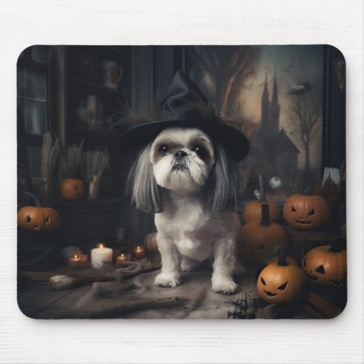 Shih Tzu Pumpkins Halloween eng Muismat (Voorkant)