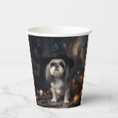 Shih Tzu Pumpkins Halloween eng Papieren Bekers (Voorkant)