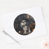 Shih Tzu Pumpkins Halloween eng Ronde Sticker (Envelop)