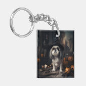 Shih Tzu Pumpkins Halloween eng Sleutelhanger (Voorkant Links)