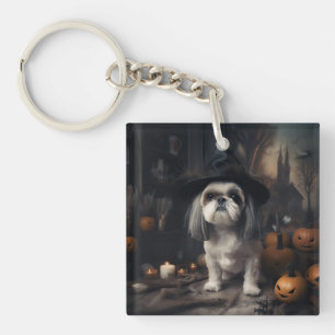 Shih Tzu Pumpkins Halloween eng Sleutelhanger