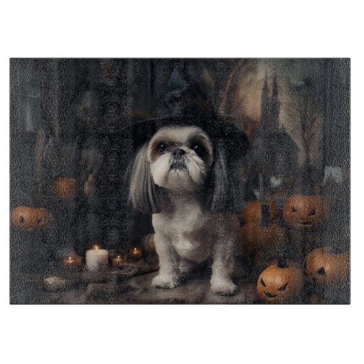 Shih Tzu Pumpkins Halloween eng Snijplank (Voorkant)