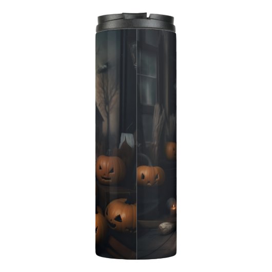 Shih Tzu Pumpkins Halloween eng Thermosbeker (Achterkant)