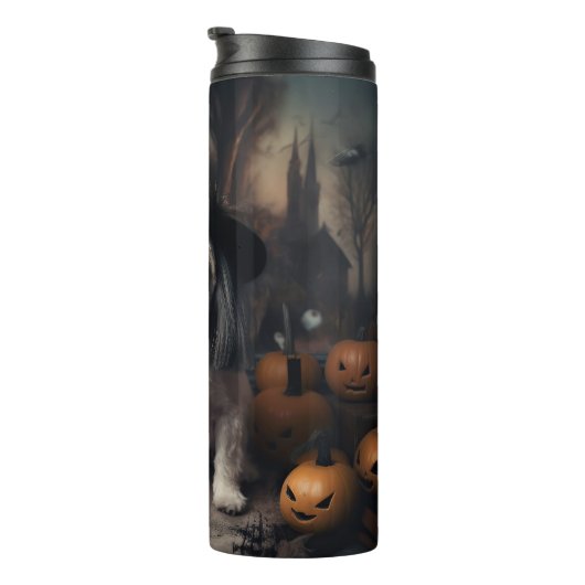 Shih Tzu Pumpkins Halloween eng Thermosbeker (Geroteerd rechts)