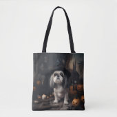 Shih Tzu Pumpkins Halloween eng Tote Bag (Voorkant)