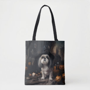 Shih Tzu Pumpkins Halloween eng Tote Bag