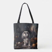 Shih Tzu Pumpkins Halloween eng Tote Bag (Achterkant)