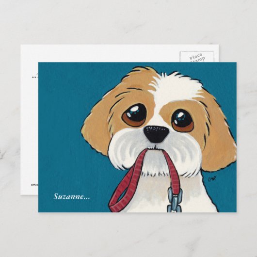 Shih Tzu Puppy Dank u Briefkaart (Voorkant / Achterkant)