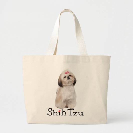 Shih Tzu Puppy Dog Love Herbruikbaar Tas (Voorkant)