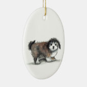 Shih tzu Puppy Dog, Pet Keramisch Ornament (Rechts)