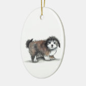 Shih tzu Puppy Dog, Pet Keramisch Ornament (Links)