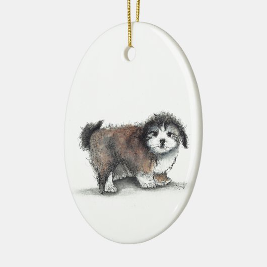 Shih tzu Puppy Dog, Pet Keramisch Ornament (Links)