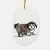 Shih tzu Puppy Dog, Pet Keramisch Ornament (Voorkant)
