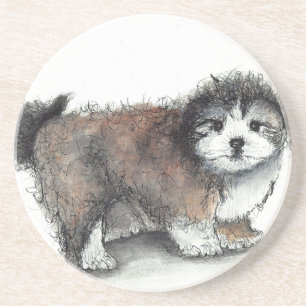 Shih tzu Puppy Dog, Pet Zandsteen Onderzetter