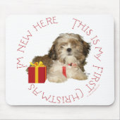 Shih Tzu Puppy First Kerstmis Muismat (Voorkant)