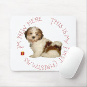 Shih Tzu Puppy First Kerstmis Muismat (Met muis)