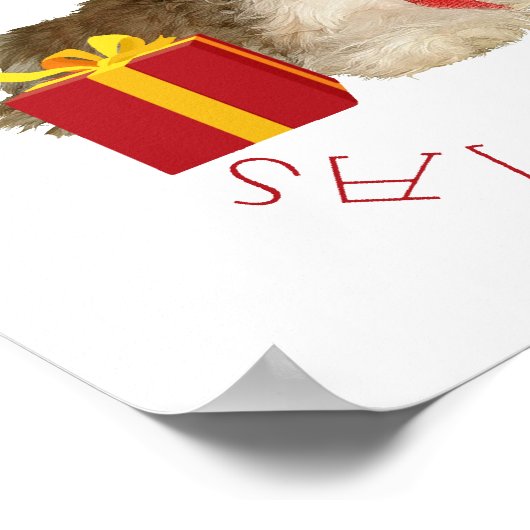 Shih Tzu Puppy First Kerstmis Poster (Hoek)