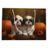 Shih Tzu Puppy Herfst Delight Pompoen Groot Cadeauzakje (Achterkant)