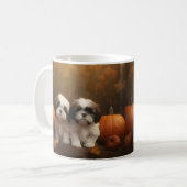 Shih Tzu Puppy Herfst Delight Pompoen Koffiemok (Voorkant links)