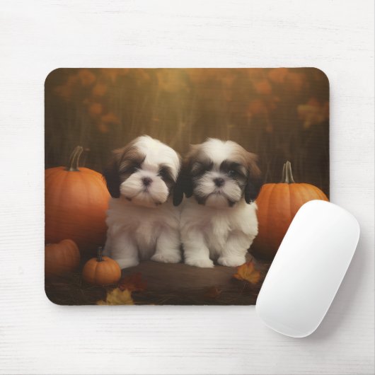 Shih Tzu Puppy Herfst Delight Pompoen Muismat (Met muis)