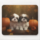 Shih Tzu Puppy Herfst Delight Pompoen Muismat (Voorkant)
