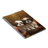 Shih Tzu Puppy Herfst Delight Pompoen Notitieboek (Rechterzijde)