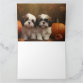 Shih Tzu Puppy Herfst Plezier Pompoen  Kaart (Binnen)