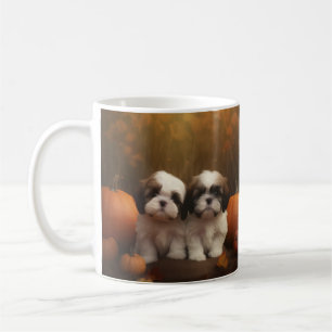 Shih Tzu Puppy Herfst Plezier Pompoen  Koffiemok