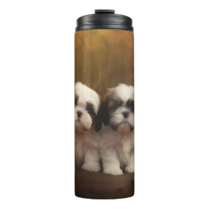 Shih Tzu Puppy Herfstpracht Pompoen Thermosbeker