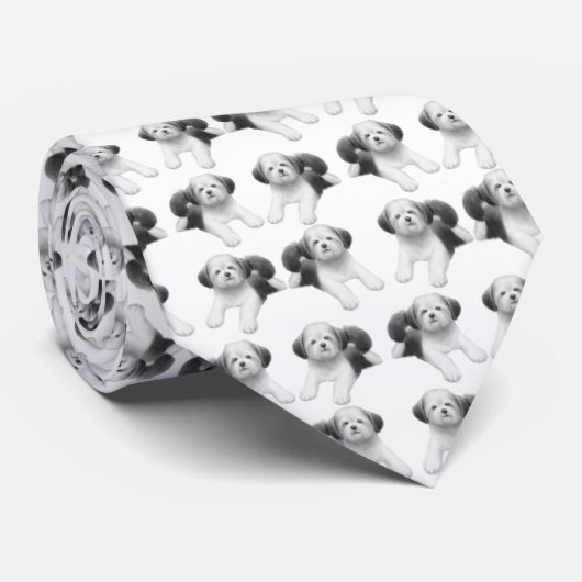 Shih Tzu Puppy Stropdas (Opgerold)