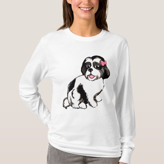 Shih Tzu Puppy Women's Long-hoeve T-Shirt (Voorkant)