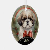 Shih Tzu Puppy's eerste kerst Ornament (Voorkant Rechts)