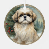 Shih Tzu Puppy's eerste kerst Ornament (Achterkant)