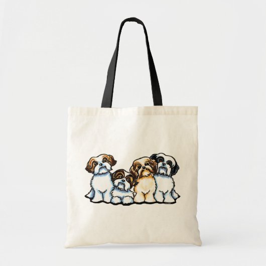 Shih Tzu Quartet Tote Bag (Voorkant)