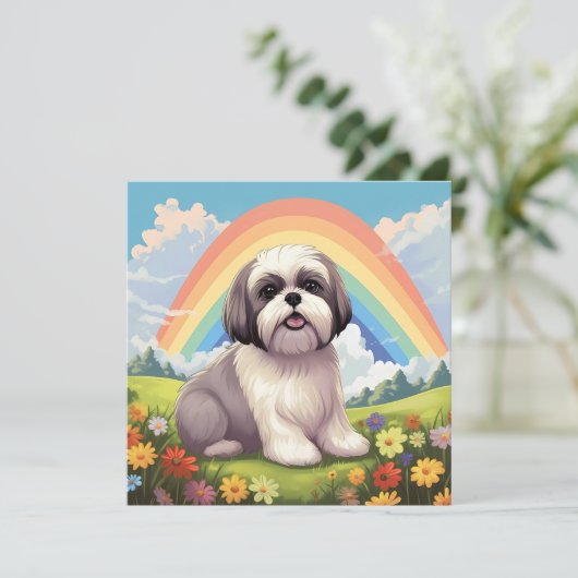 Shih Tzu Rainbow Bridge Aangepaste hondennaam Symp (Staand voorkant)