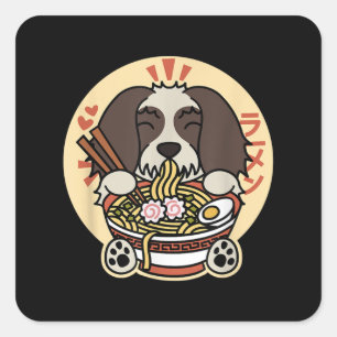 Shih Tzu Ramen Funny Dog Gift Vierkante Sticker