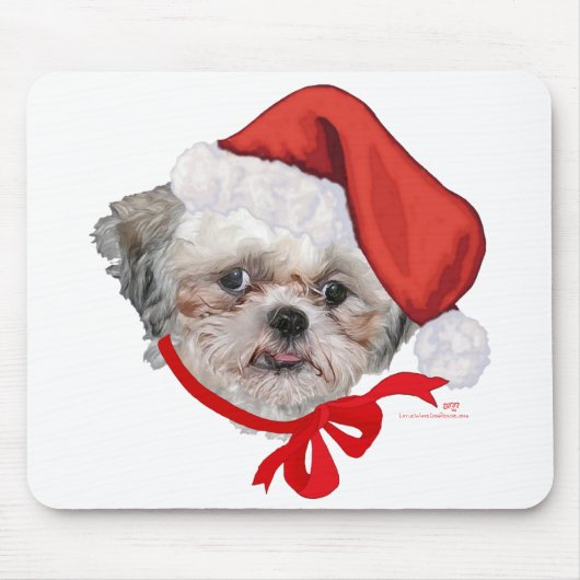 Shih Tzu Reddingshond Prettig Kerstfeest Muismat (Voorkant)