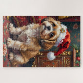 Shih Tzu Regal Christmas Topknot Hat Legpuzzel (Horizontaal)