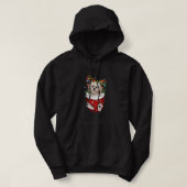 Shih Tzu Reindeer in pap-kerstHondenliefhebbers P Hoodie (Design voorkant)