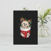 Shih Tzu Reindeer in pap-kerstHondenliefhebbers P Kaart (Staand voorkant)