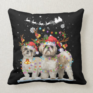 Shih Tzu Reindeer Xmas lichte kerstversieringen Kussen