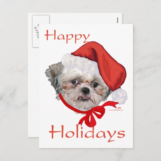 Shih Tzu Rescue Dog Prettige feestdagen (Voorkant / Achterkant)