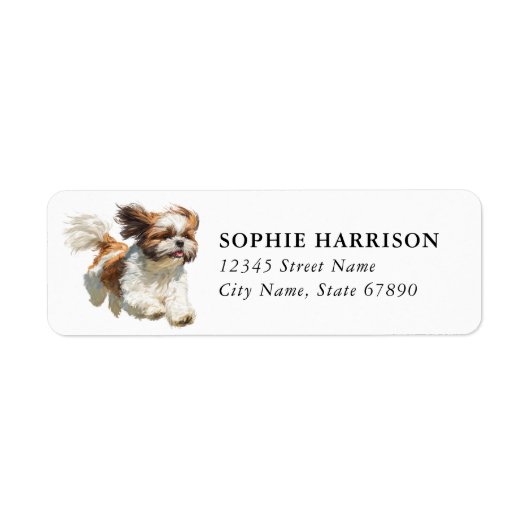 Shih Tzu Retouradreslabels Etiket (Voorkant)