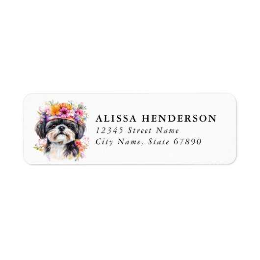 Shih Tzu Retouradreslabels Etiket (Voorkant)