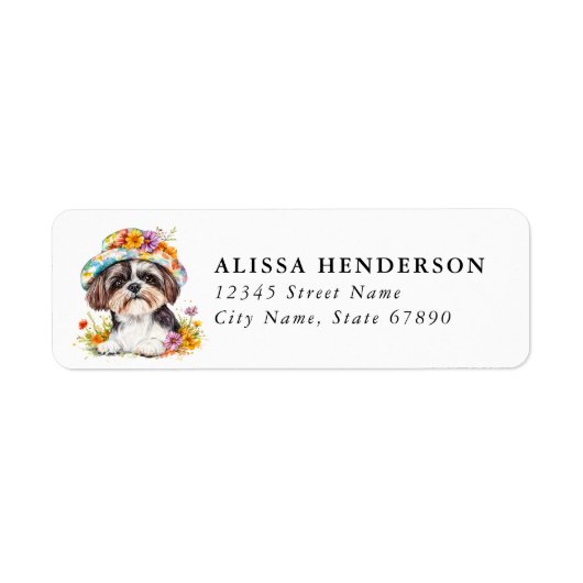 Shih Tzu Retouradreslabels Etiket (Voorkant)