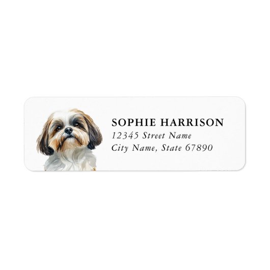 Shih Tzu Retouradreslabels Etiket (Voorkant)
