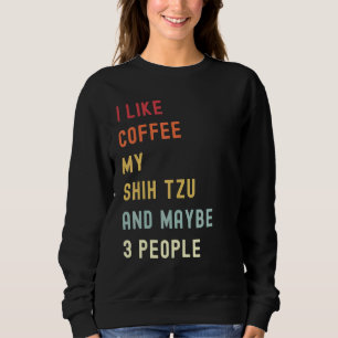 Shih Tzu Retro Dog en koffie Trui